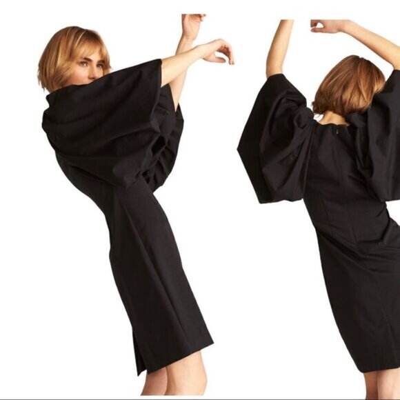 REBECCA Taylor Bodycon Jewel Neckline Short Puff Sleeve Mini Cocktail Dress NEW - Picture 5 of 11